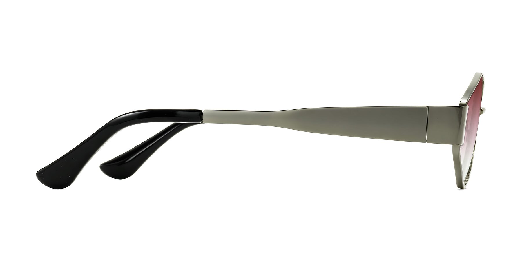 Side of Kadrid in Gunmetal with Garnet Gradient Lenses