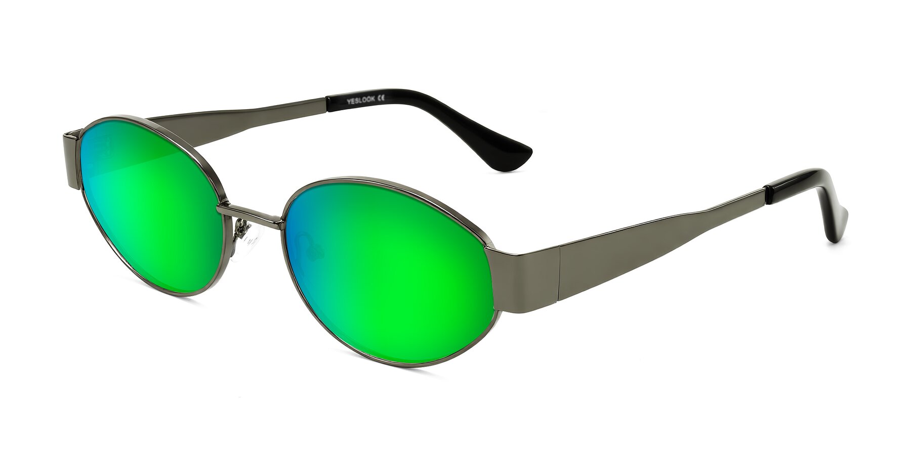 Angle of Kadrid in Gunmetal with Green Mirrored Lenses