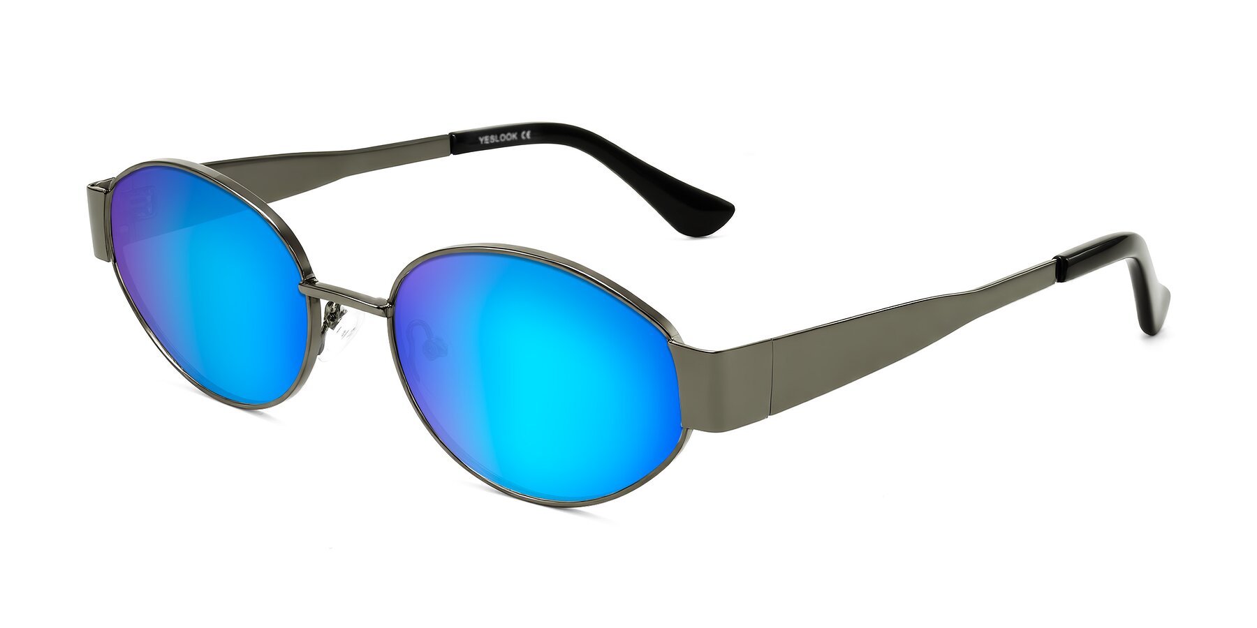 Angle of Kadrid in Gunmetal with Blue Mirrored Lenses
