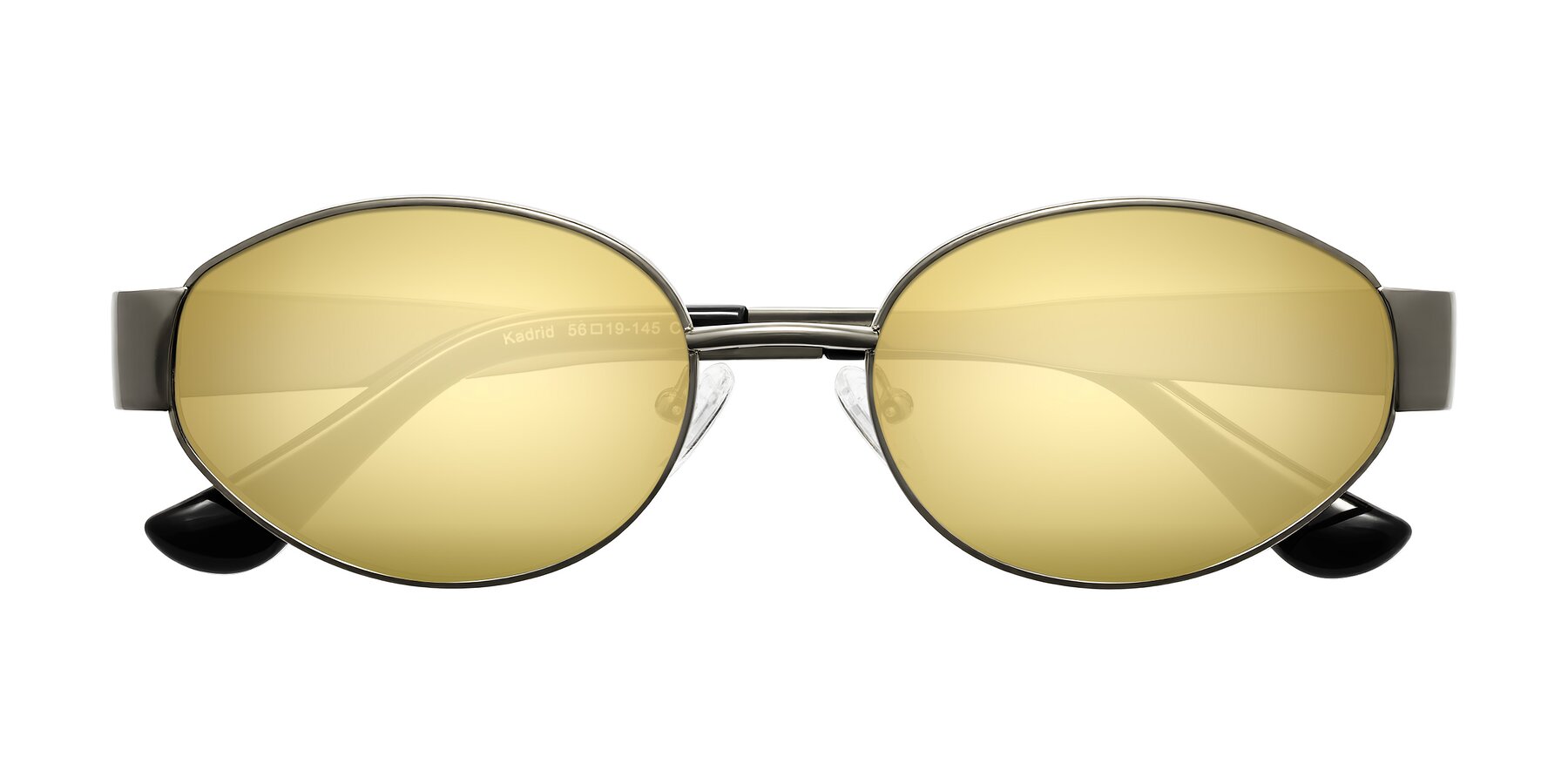 Folded Front of Kadrid in Gunmetal with Gold Mirrored Lenses