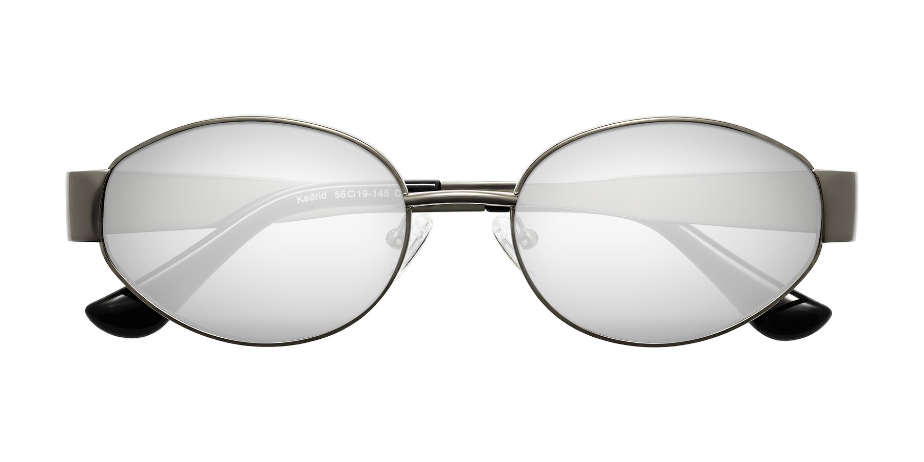 Folded Front of Kadrid in Gunmetal with Silver Mirrored Lenses