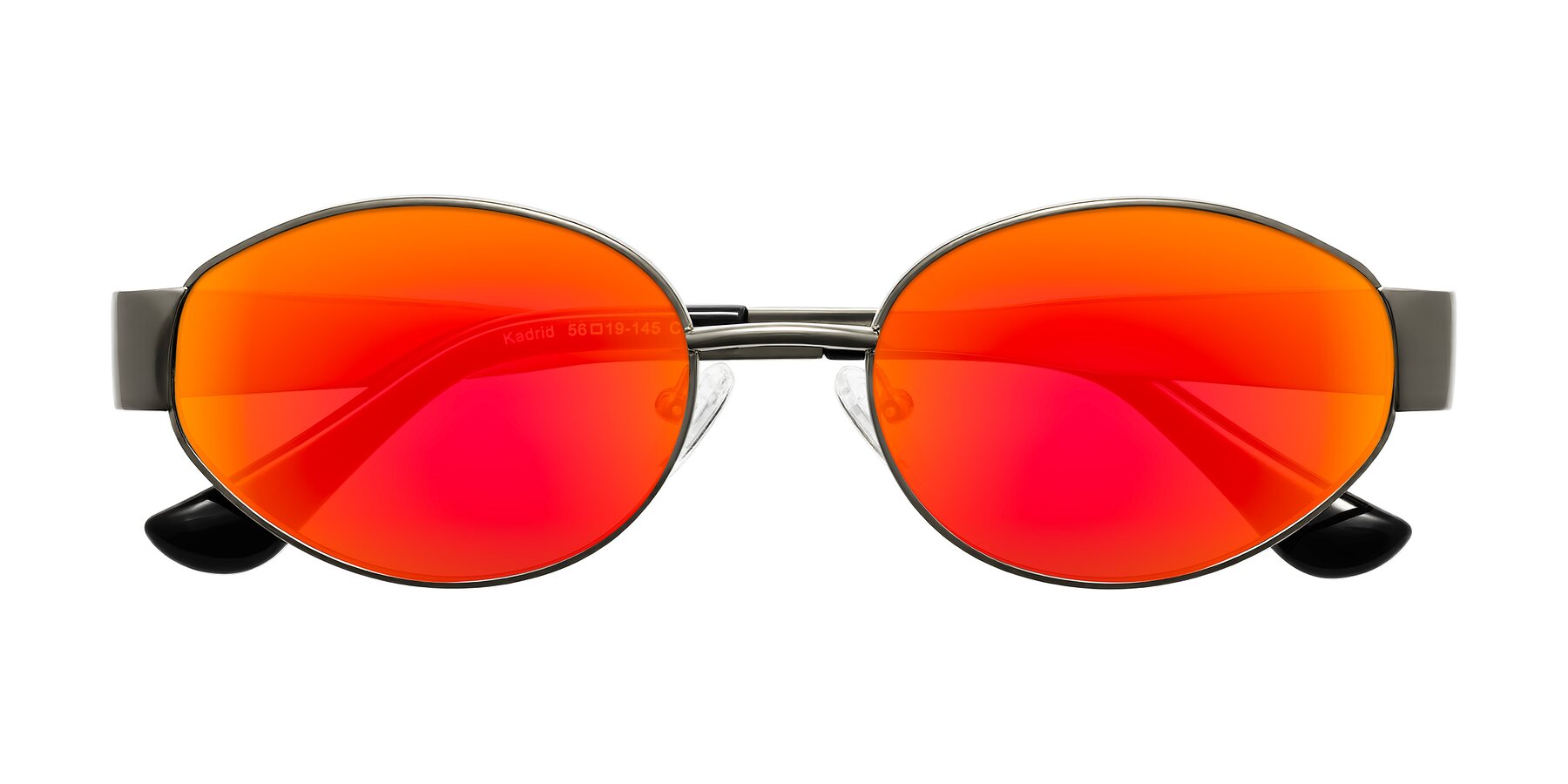 Folded Front of Kadrid in Gunmetal with Red Gold Mirrored Lenses