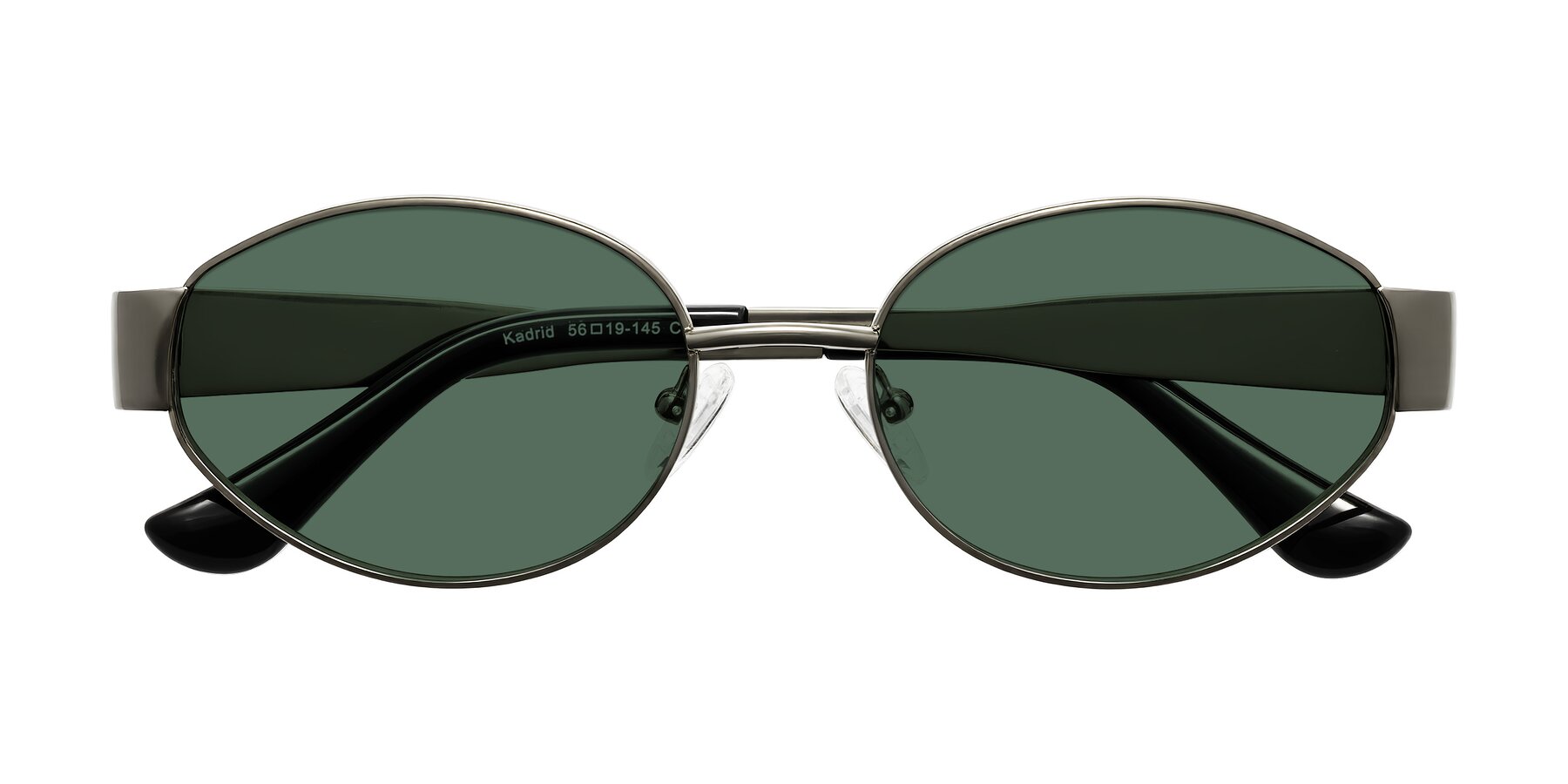 Folded Front of Kadrid in Gunmetal with Green Polarized Lenses