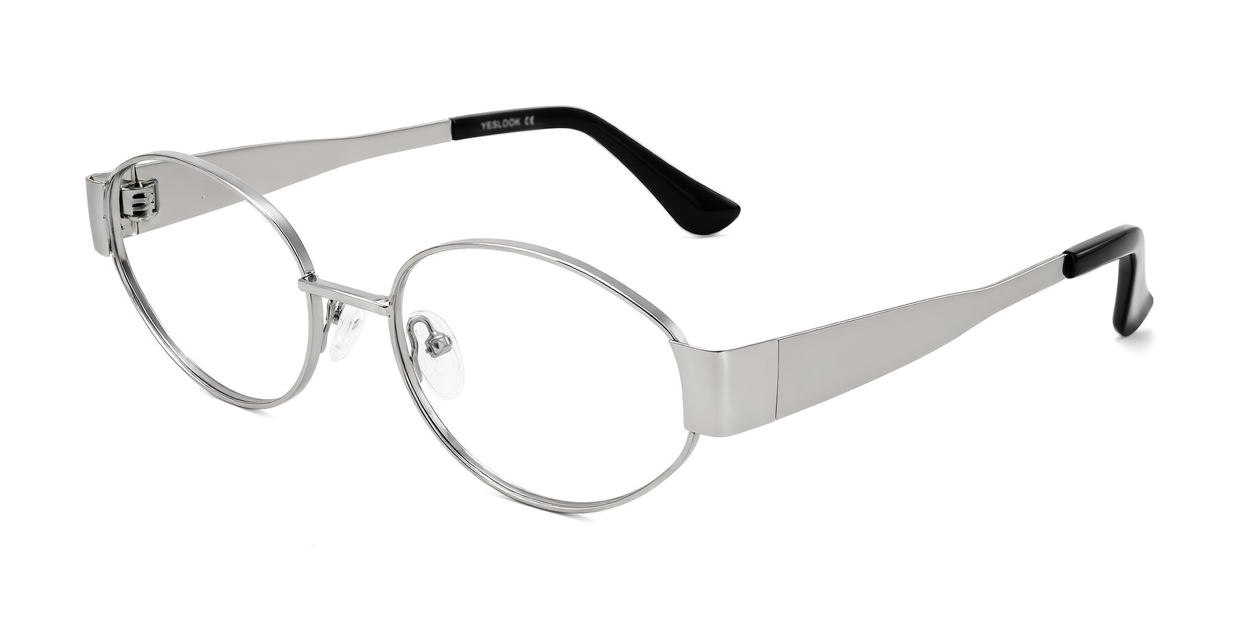Angle of Kadrid in Silver with Clear Blue Light Blocking Lenses