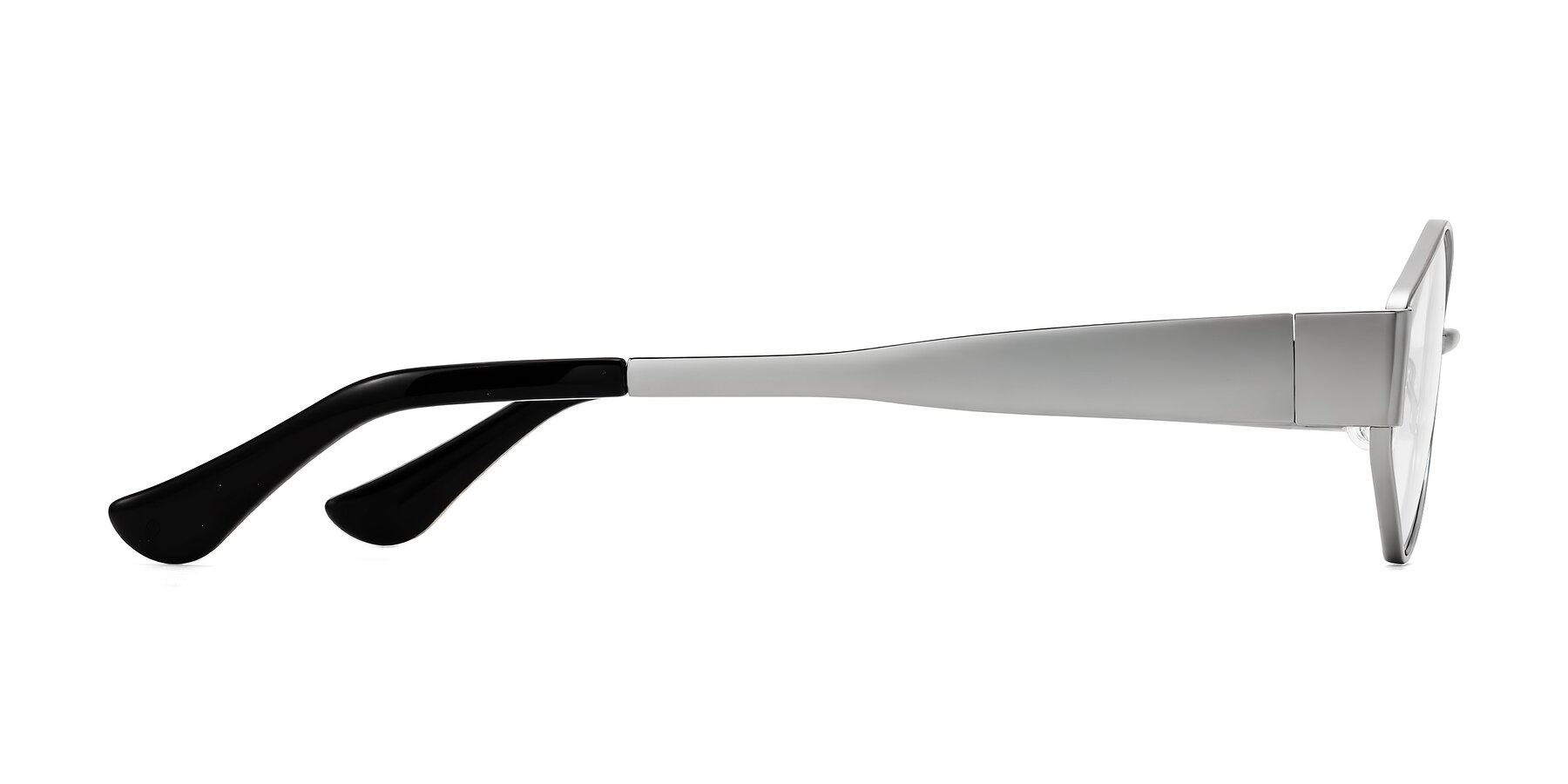 Side of Kadrid in Silver with Clear Blue Light Blocking Lenses