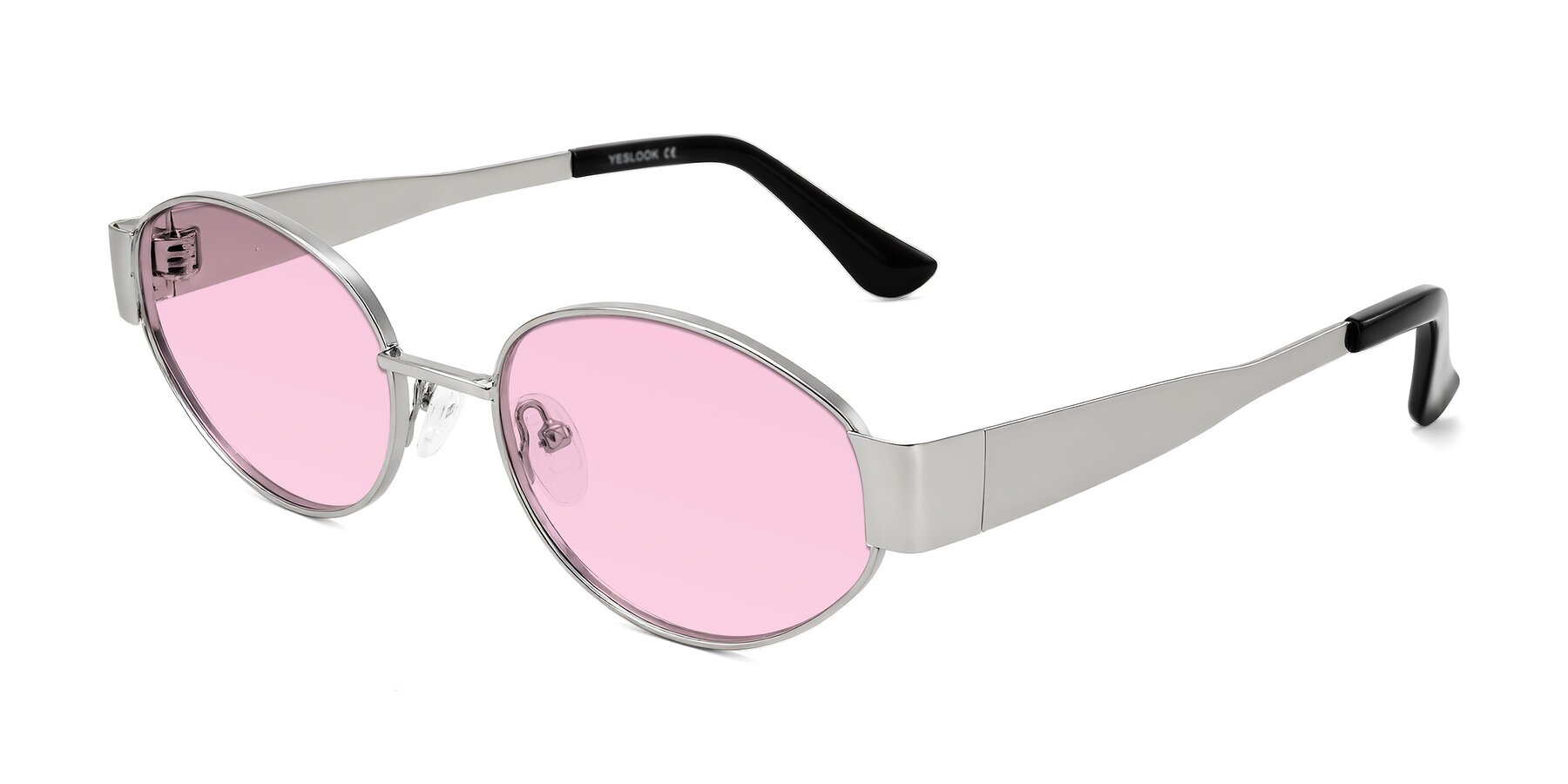 Angle of Kadrid in Silver with Light Pink Tinted Lenses