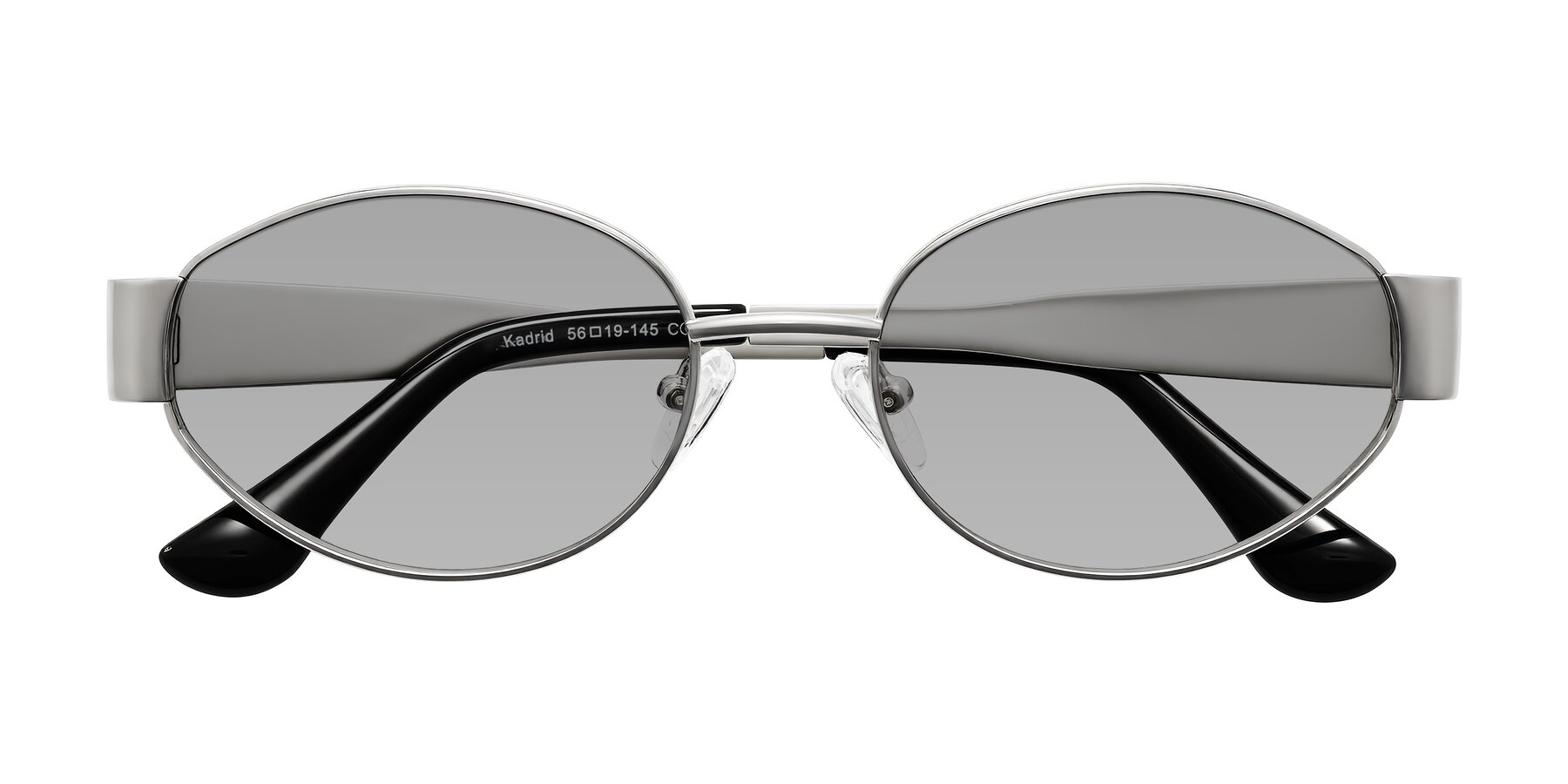 Folded Front of Kadrid in Silver with Light Gray Tinted Lenses