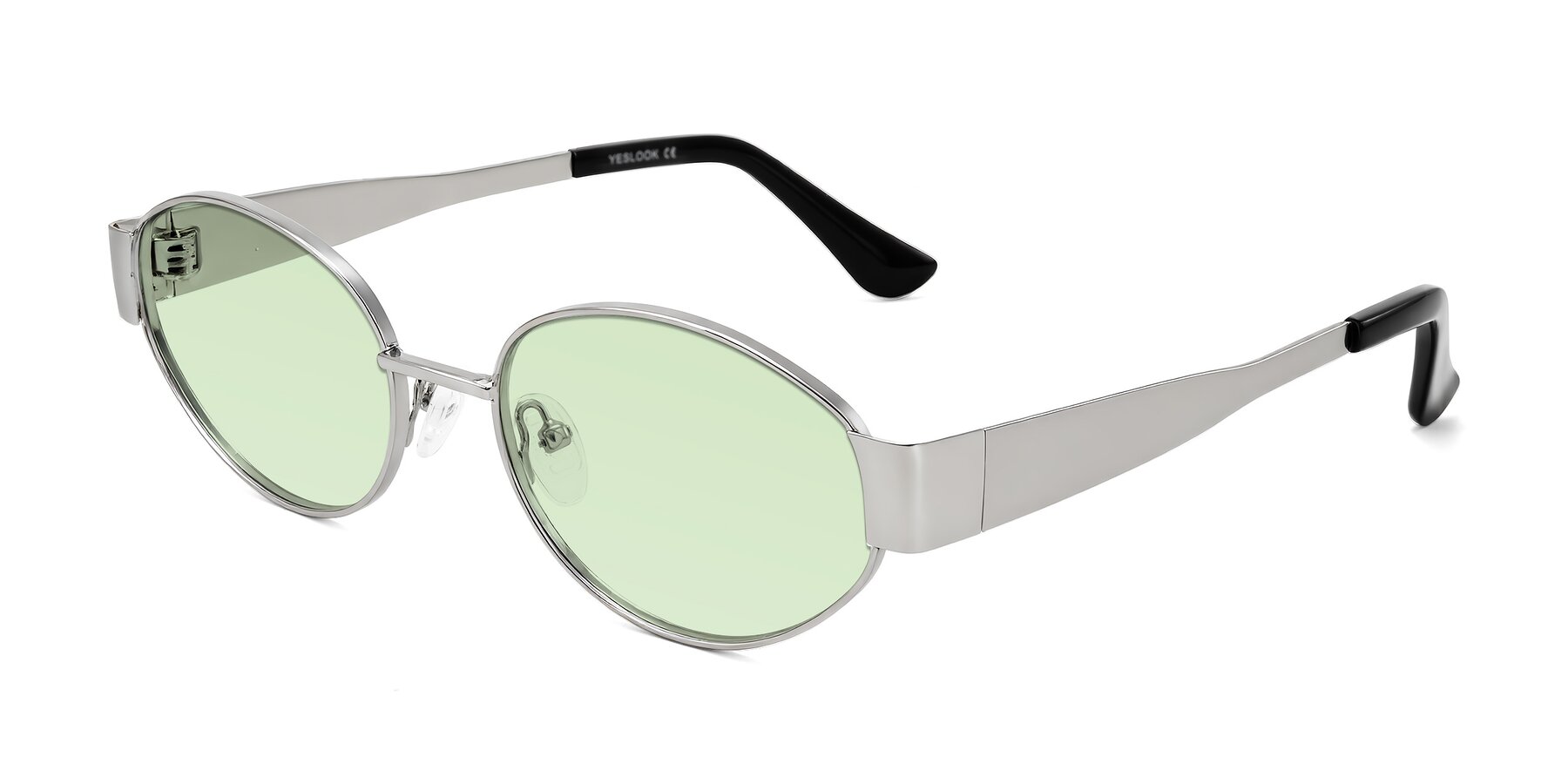 Angle of Kadrid in Silver with Light Green Tinted Lenses