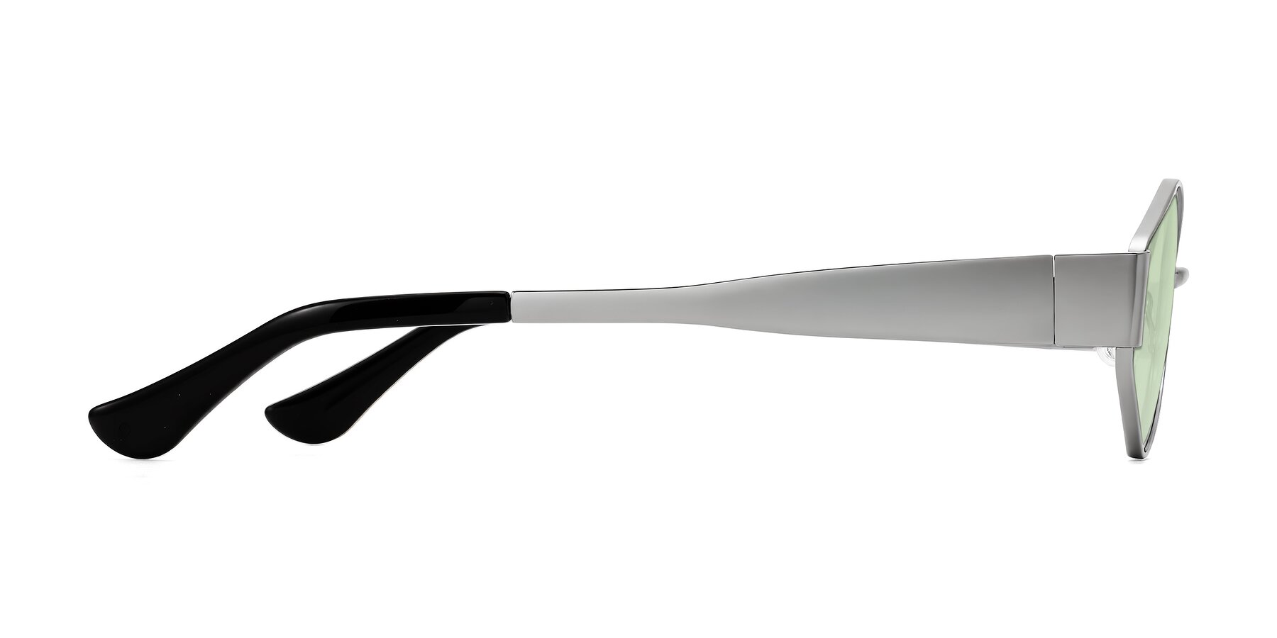 Side of Kadrid in Silver with Light Green Tinted Lenses