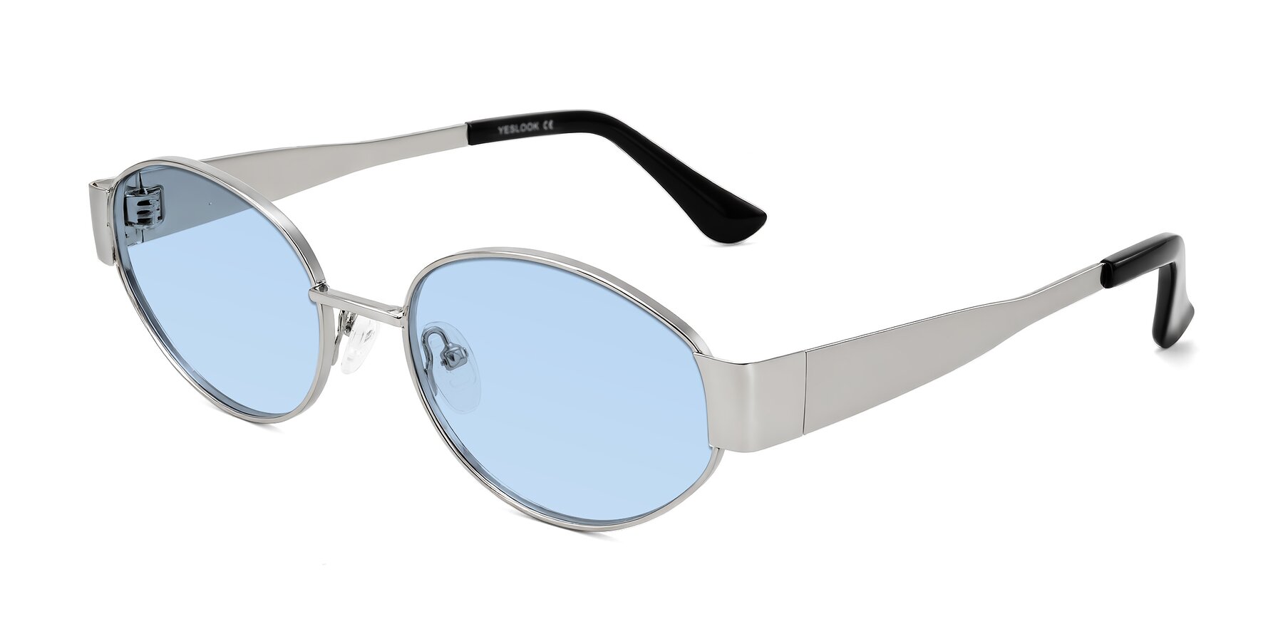 Angle of Kadrid in Silver with Light Blue Tinted Lenses
