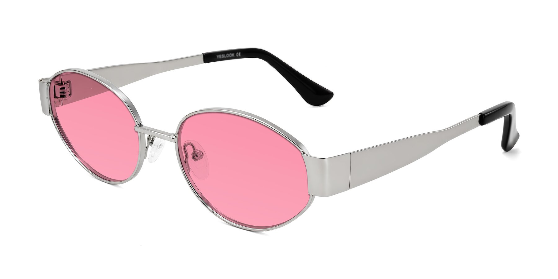 Angle of Kadrid in Silver with Pink Tinted Lenses