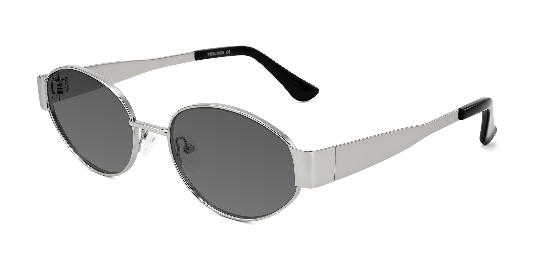 Angle of Kadrid in Silver with Medium Gray Tinted Lenses