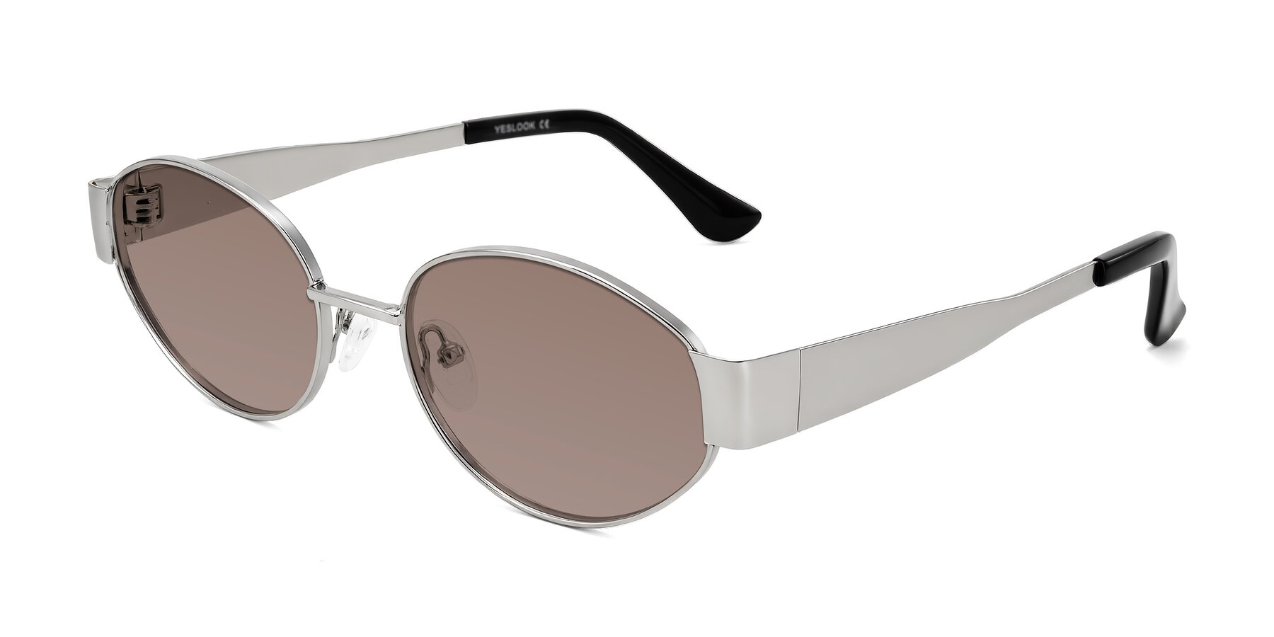 Angle of Kadrid in Silver with Medium Brown Tinted Lenses