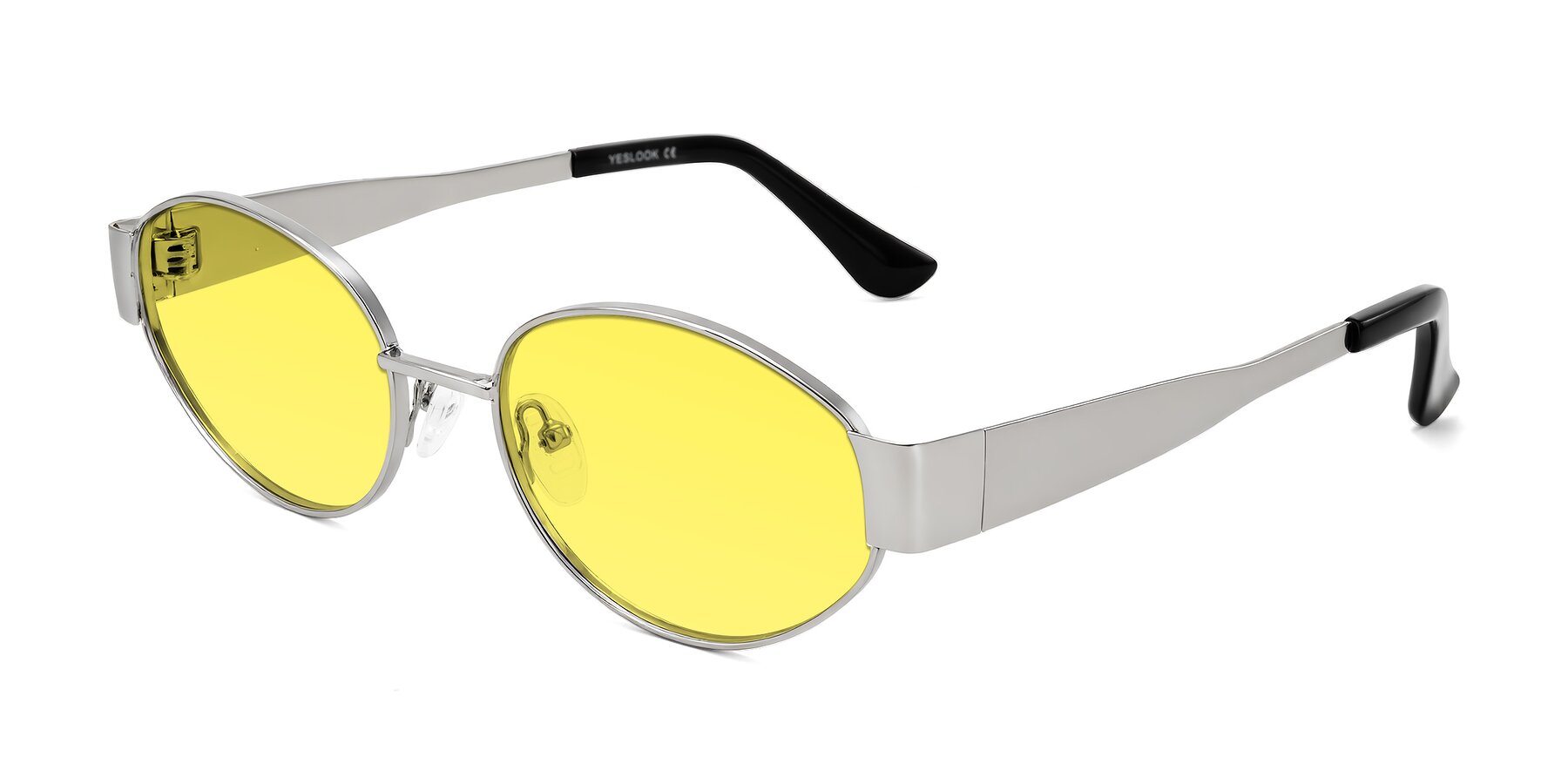 Angle of Kadrid in Silver with Medium Yellow Tinted Lenses