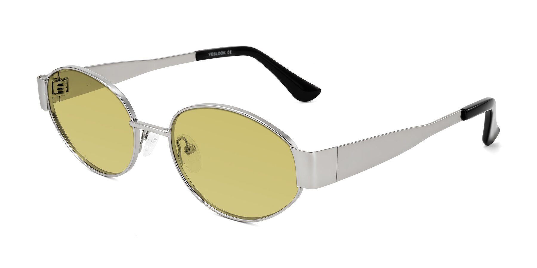 Angle of Kadrid in Silver with Medium Champagne Tinted Lenses