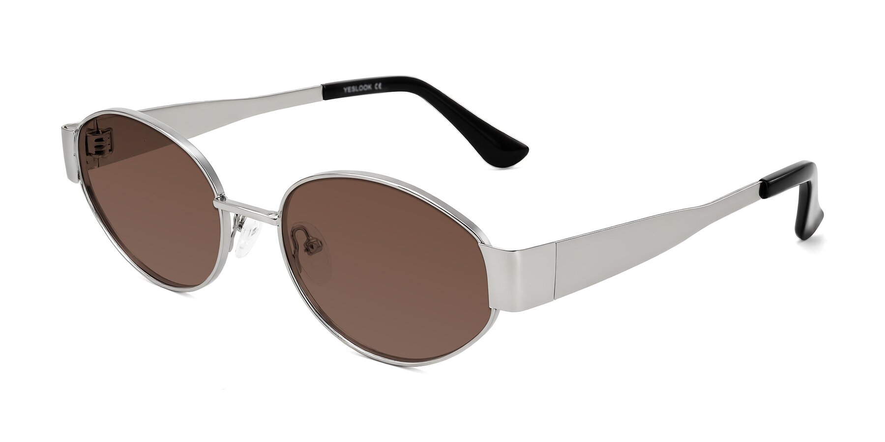 Angle of Kadrid in Silver with Brown Tinted Lenses