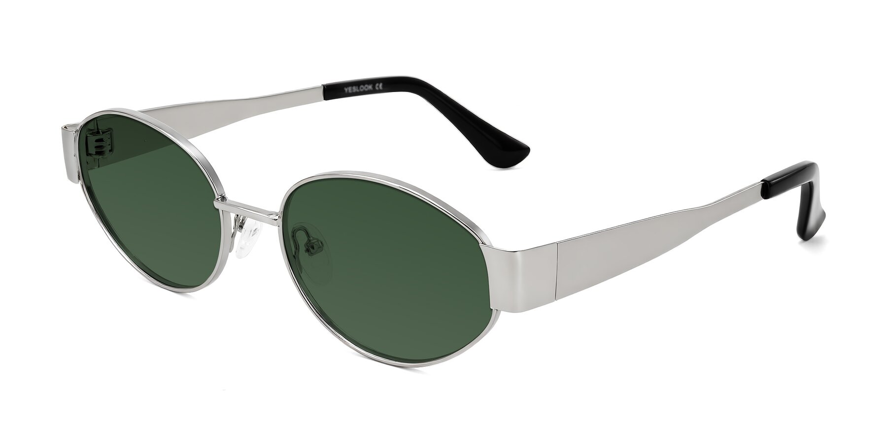 Angle of Kadrid in Silver with Green Tinted Lenses