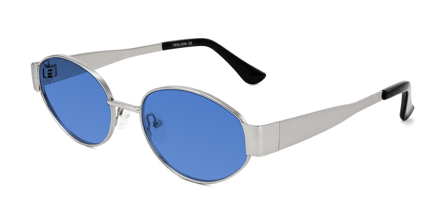 Angle of Kadrid in Silver with Blue Tinted Lenses