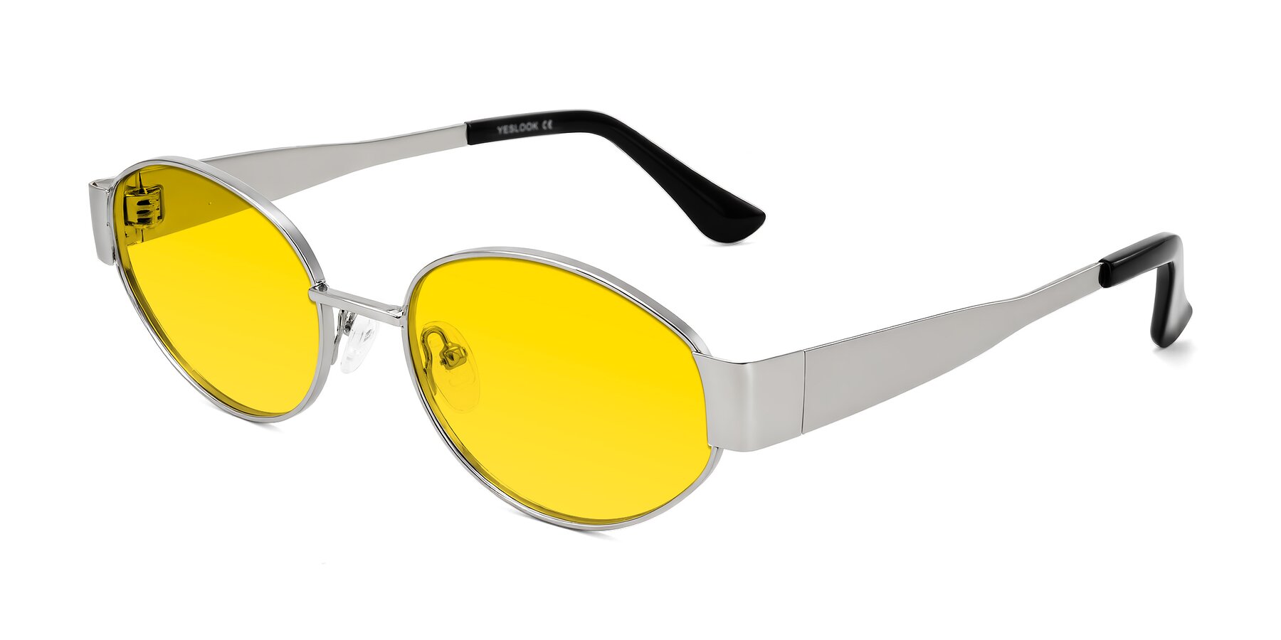 Angle of Kadrid in Silver with Yellow Tinted Lenses