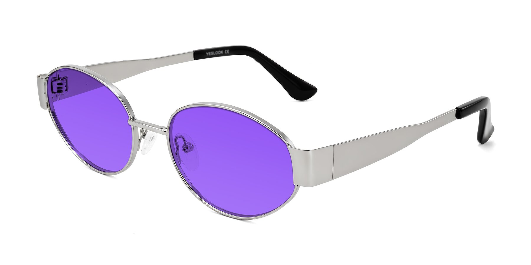 Angle of Kadrid in Silver with Purple Tinted Lenses