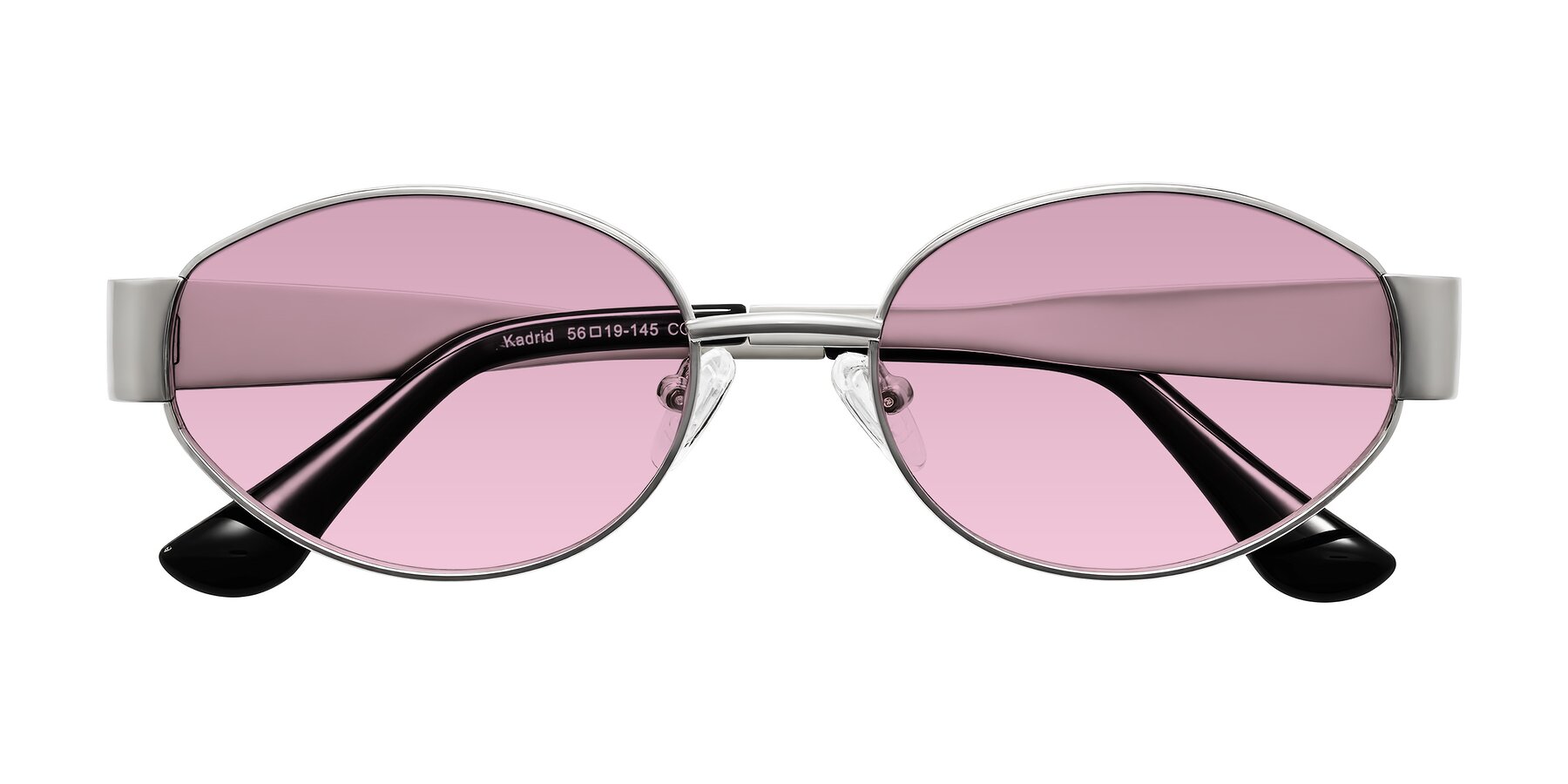 Folded Front of Kadrid in Silver with Light Wine Tinted Lenses