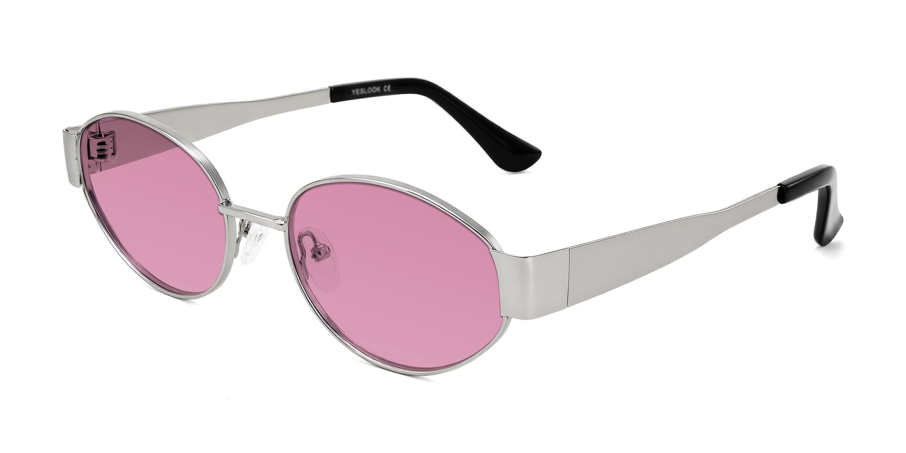 Angle of Kadrid in Silver with Medium Wine Tinted Lenses