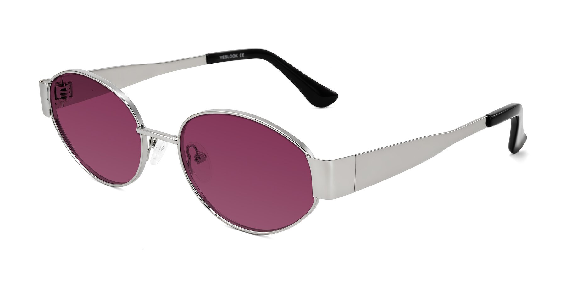 Angle of Kadrid in Silver with Wine Tinted Lenses