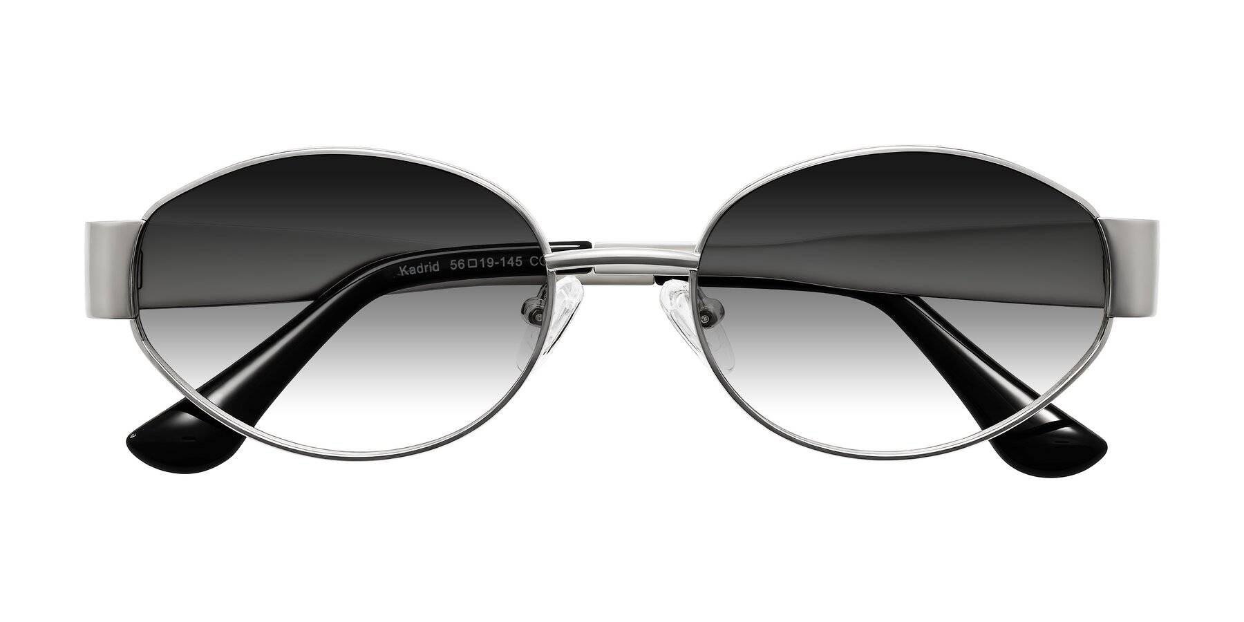 Folded Front of Kadrid in Silver with Gray Gradient Lenses