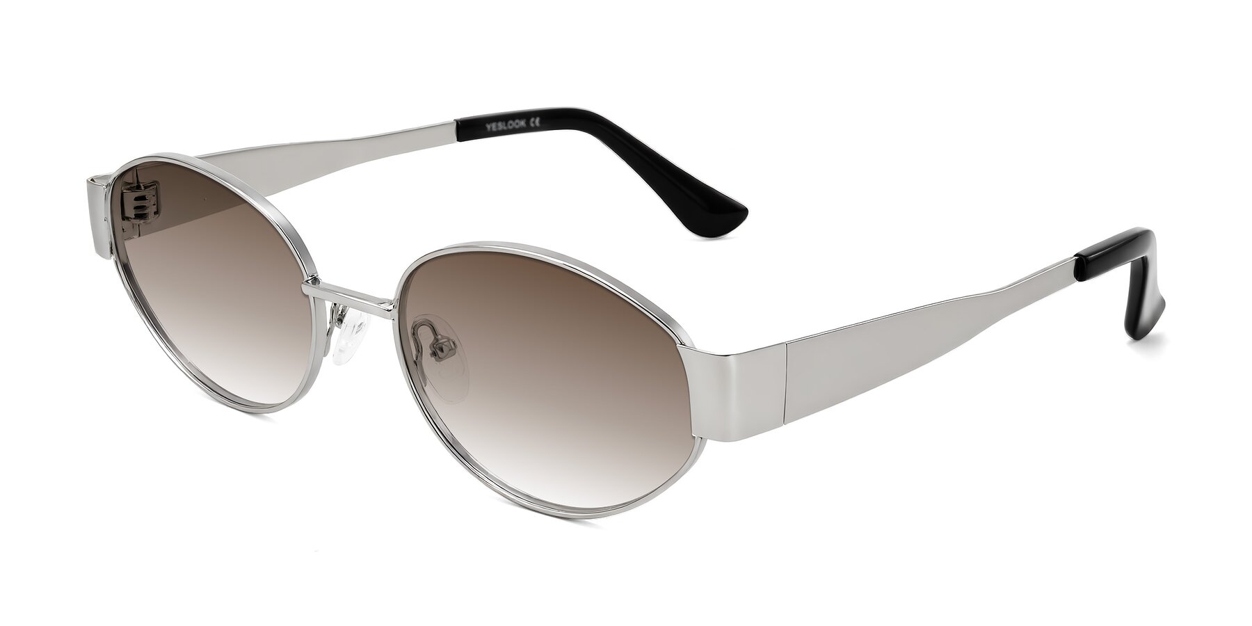 Angle of Kadrid in Silver with Brown Gradient Lenses
