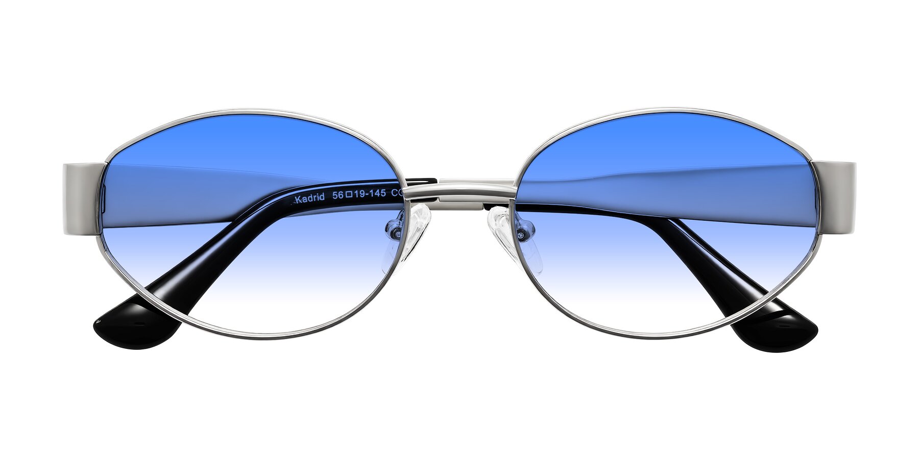 Folded Front of Kadrid in Silver with Blue Gradient Lenses