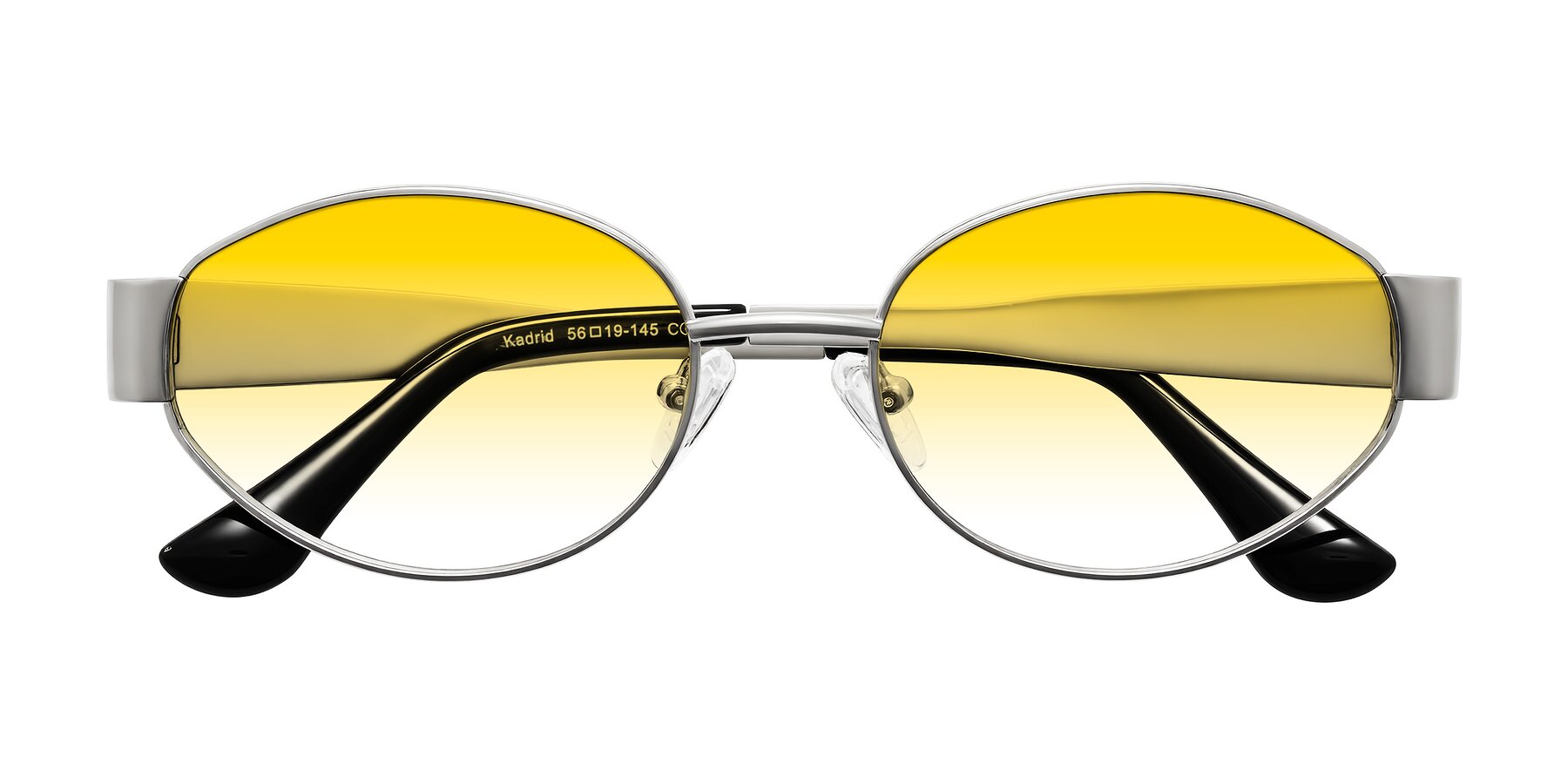 Folded Front of Kadrid in Silver with Yellow Gradient Lenses