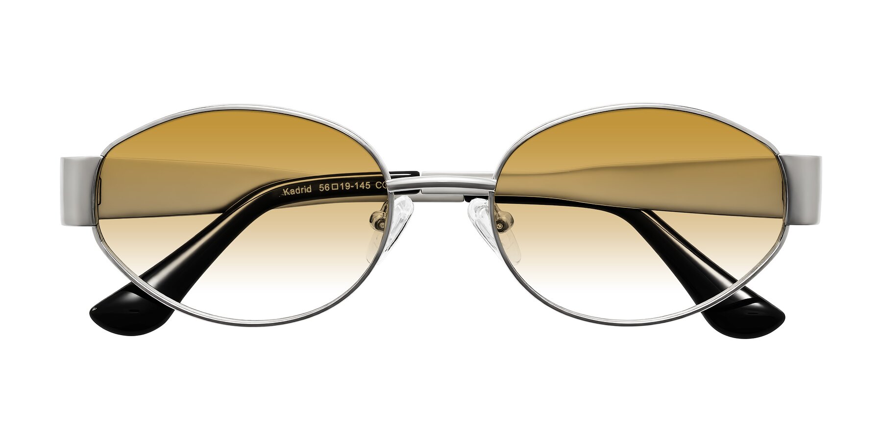 Folded Front of Kadrid in Silver with Champagne Gradient Lenses