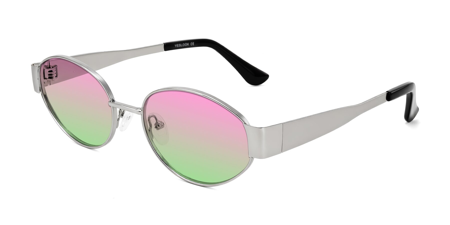 Angle of Kadrid in Silver with Pink / Green Gradient Lenses