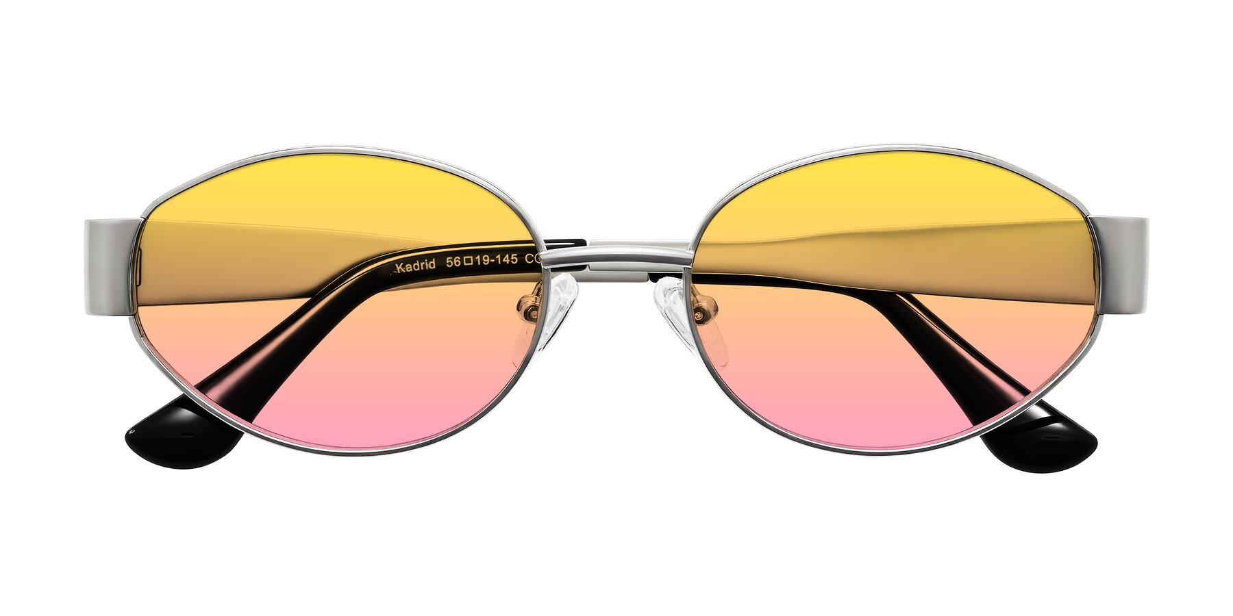 Folded Front of Kadrid in Silver with Yellow / Pink Gradient Lenses