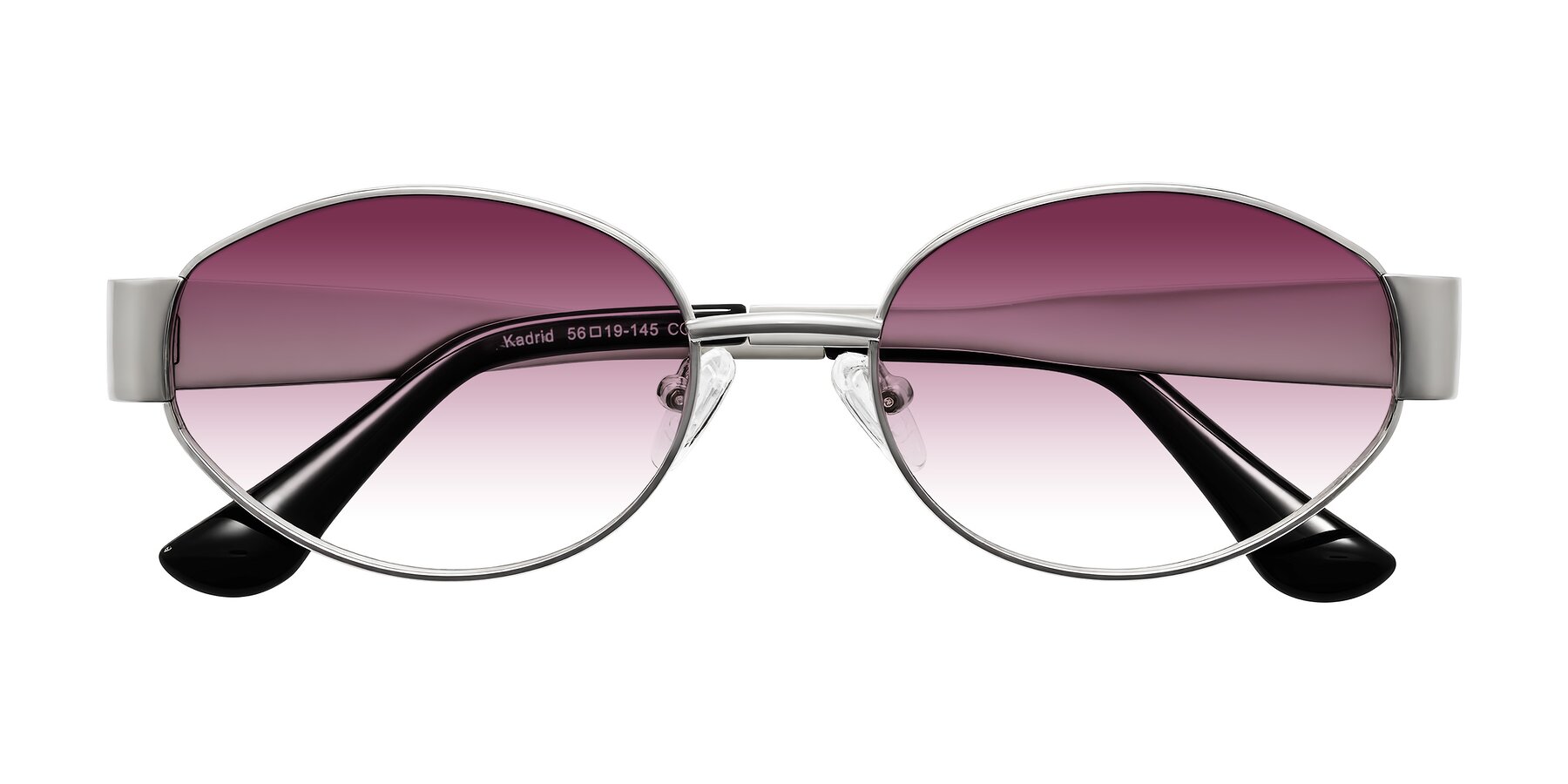 Folded Front of Kadrid in Silver with Wine Gradient Lenses