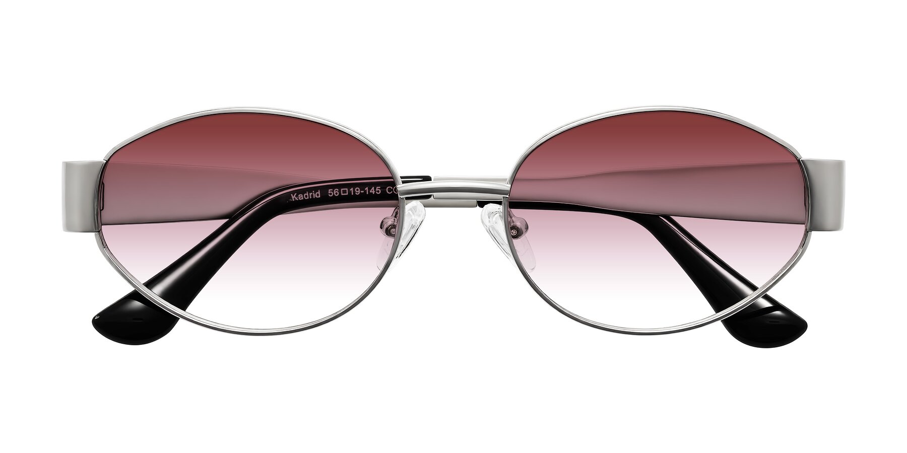 Folded Front of Kadrid in Silver with Garnet Gradient Lenses
