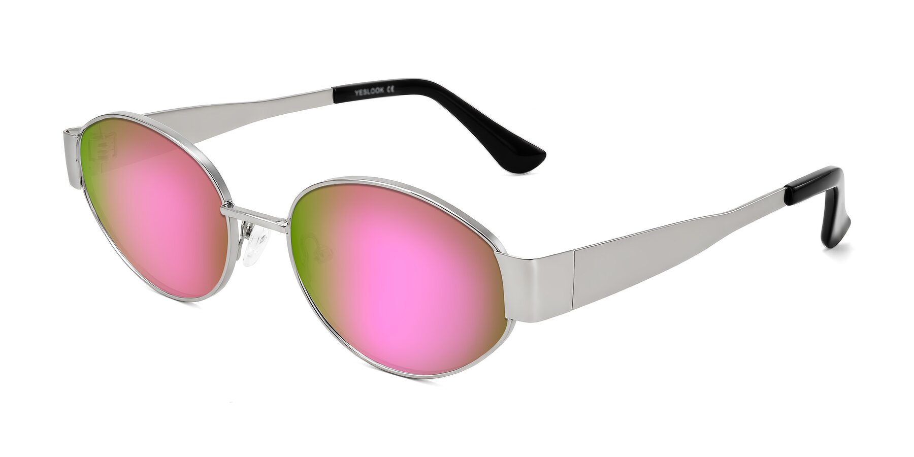 Angle of Kadrid in Silver with Pink Mirrored Lenses