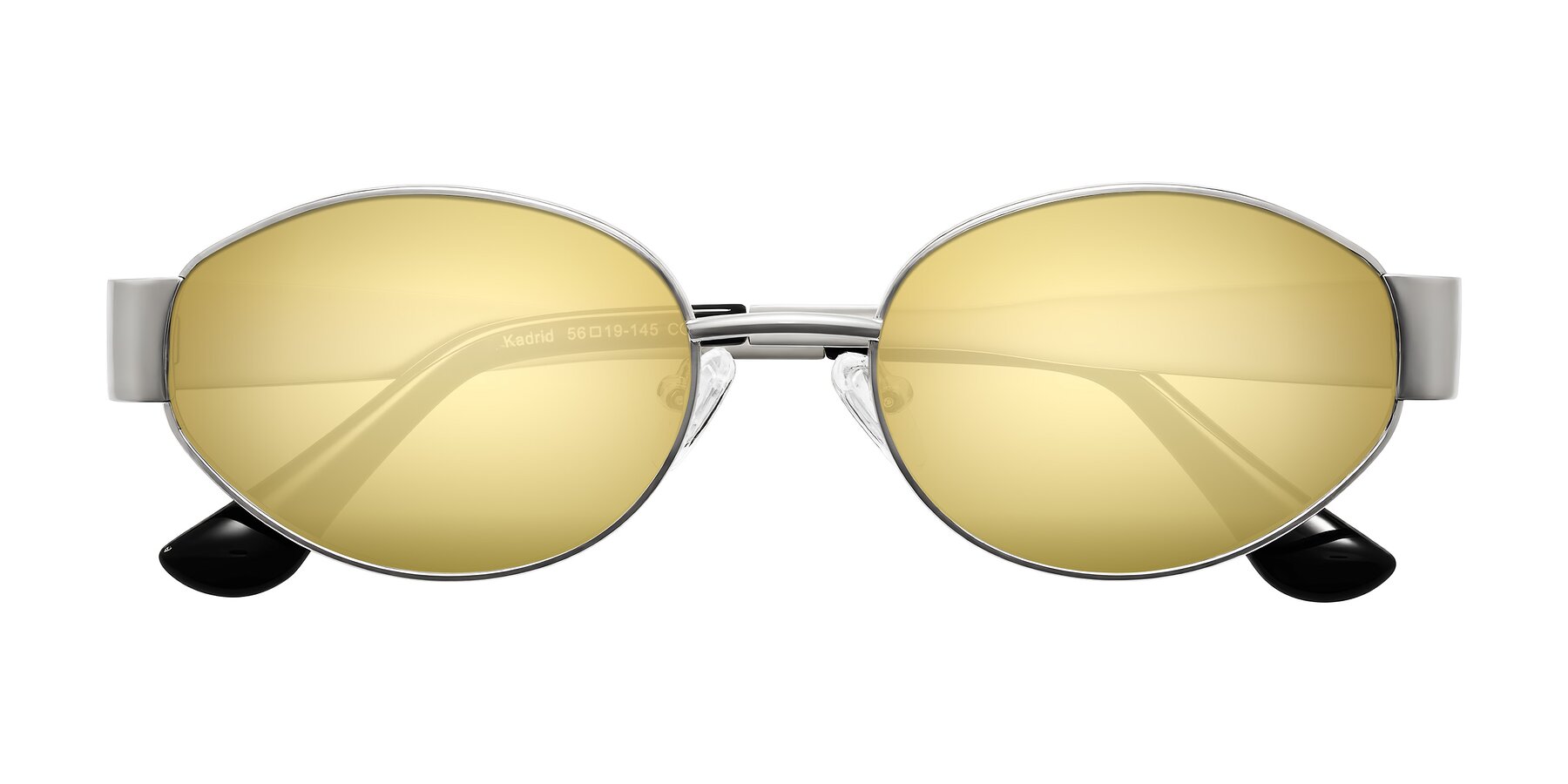 Folded Front of Kadrid in Silver with Gold Mirrored Lenses