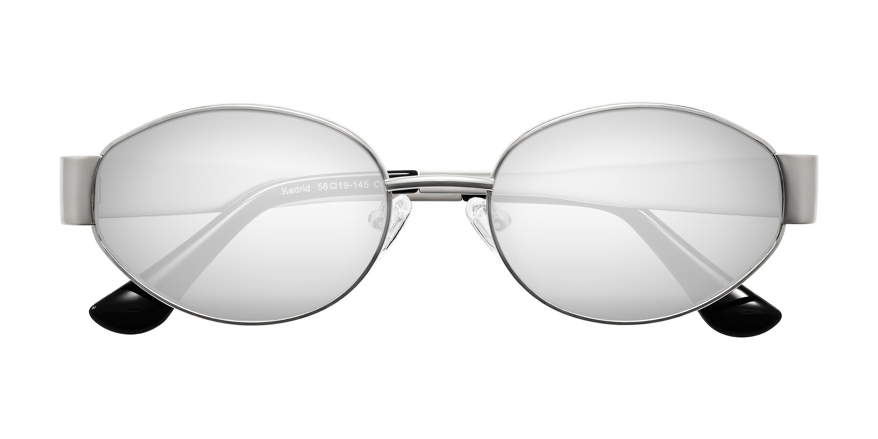 Folded Front of Kadrid in Silver with Silver Mirrored Lenses