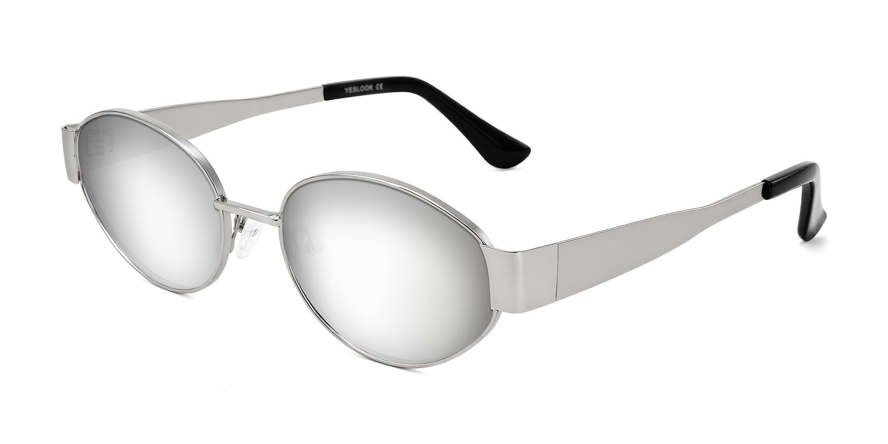 Angle of Kadrid in Silver with Silver Mirrored Lenses