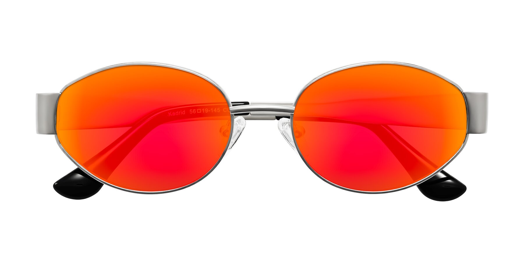 Folded Front of Kadrid in Silver with Red Gold Mirrored Lenses