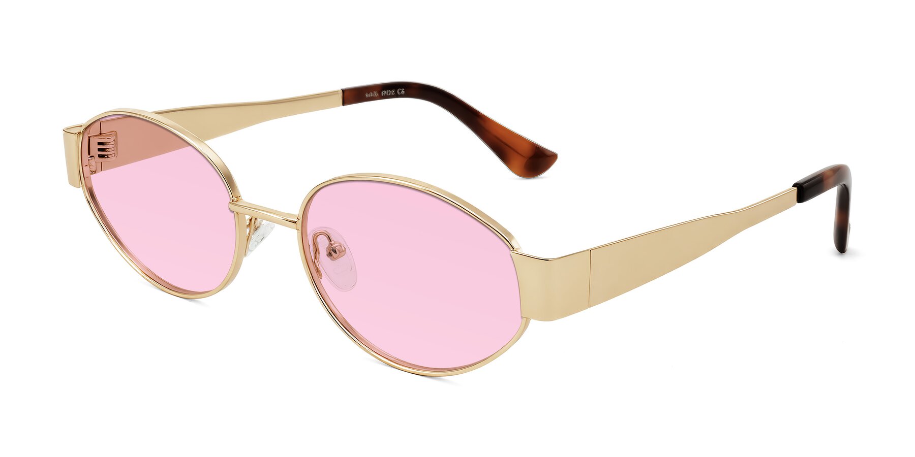 Angle of Kadrid in Gold with Light Pink Tinted Lenses
