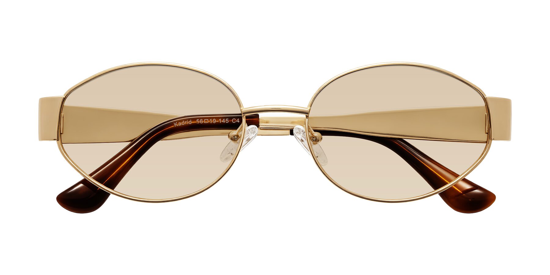 Folded Front of Kadrid in Gold with Light Brown Tinted Lenses