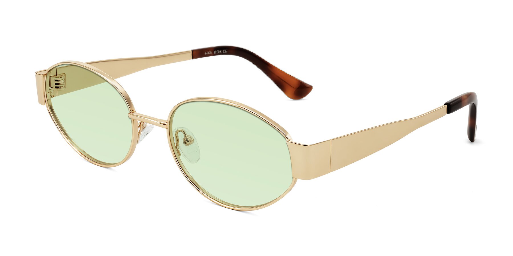Angle of Kadrid in Gold with Light Green Tinted Lenses