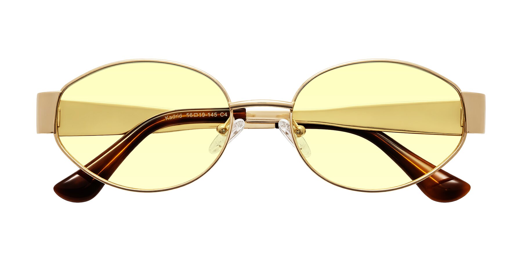 Folded Front of Kadrid in Gold with Light Yellow Tinted Lenses