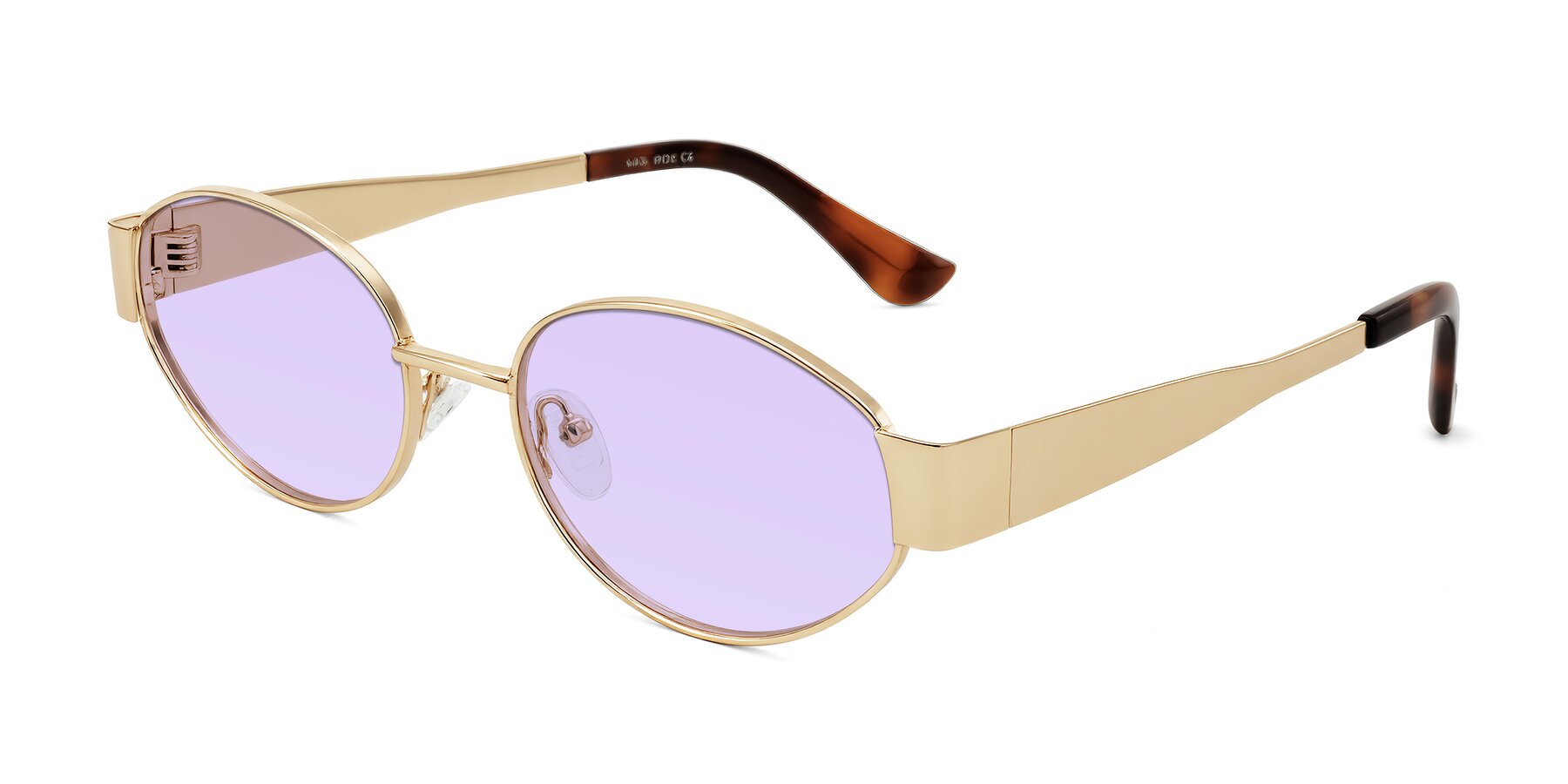 Angle of Kadrid in Gold with Light Purple Tinted Lenses