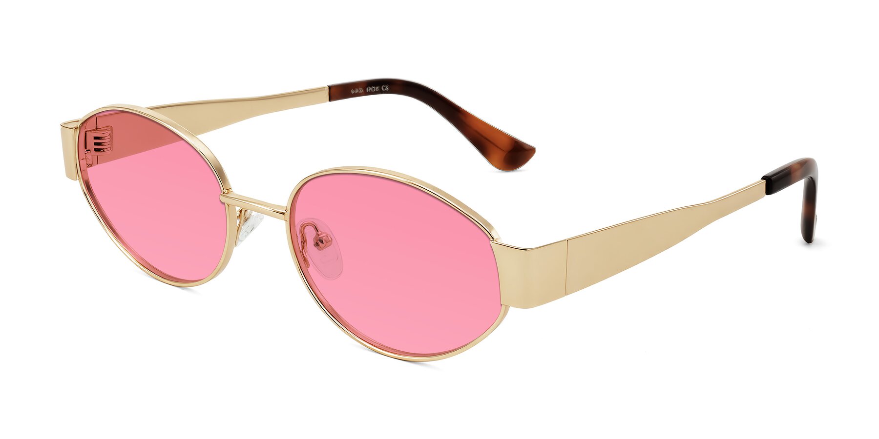 Angle of Kadrid in Gold with Pink Tinted Lenses