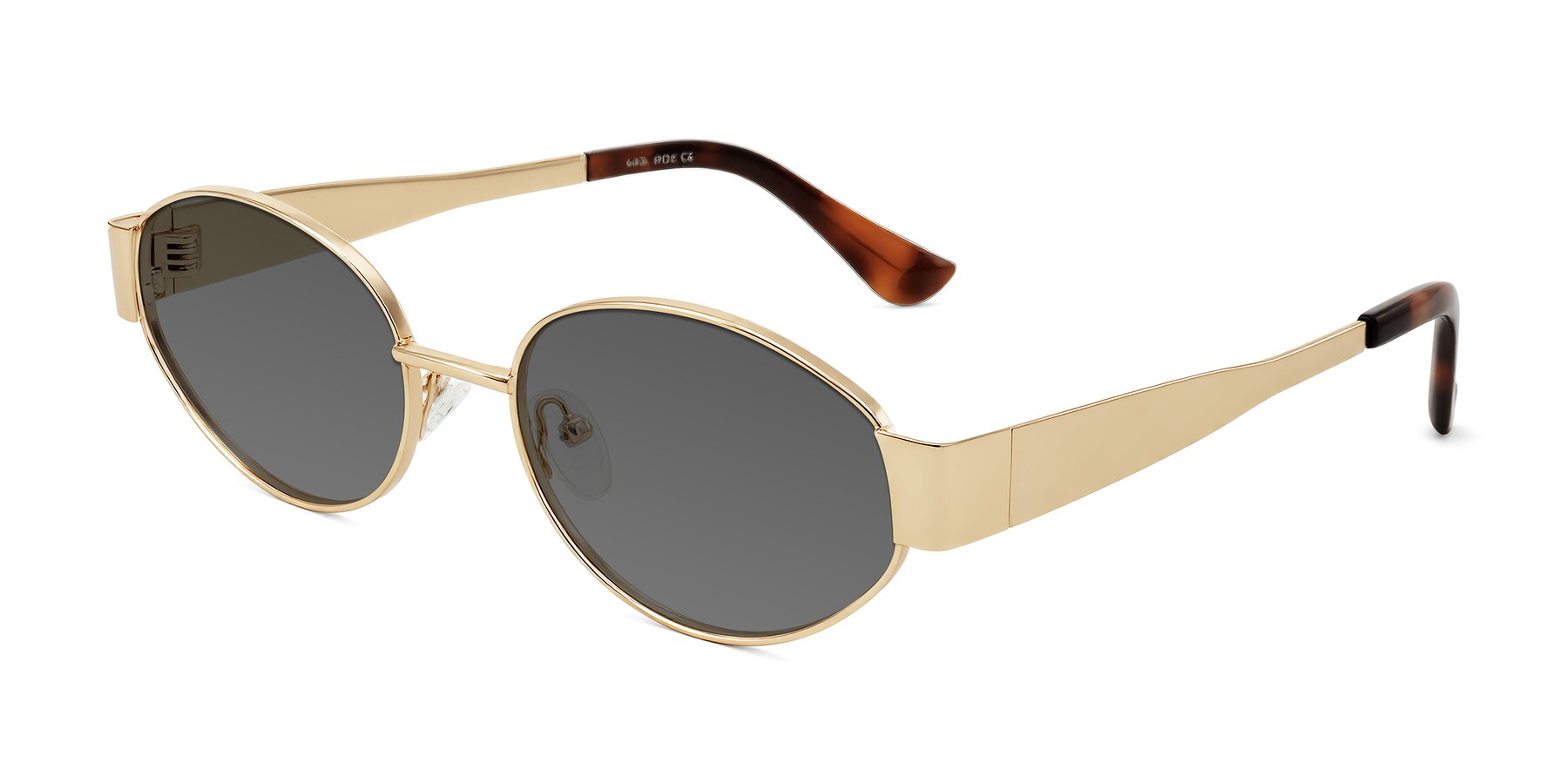 Angle of Kadrid in Gold with Medium Gray Tinted Lenses