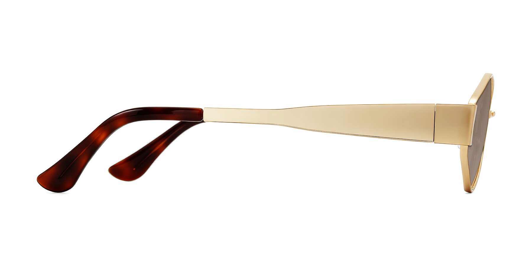 Side of Kadrid in Gold with Medium Brown Tinted Lenses