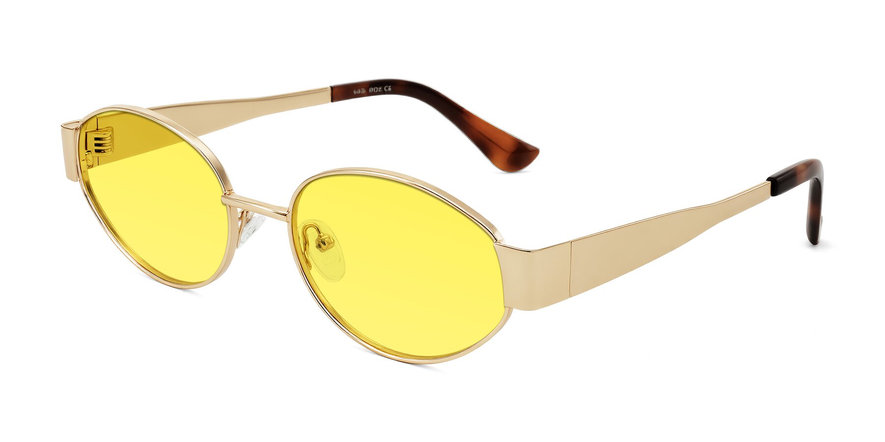 Angle of Kadrid in Gold with Medium Yellow Tinted Lenses